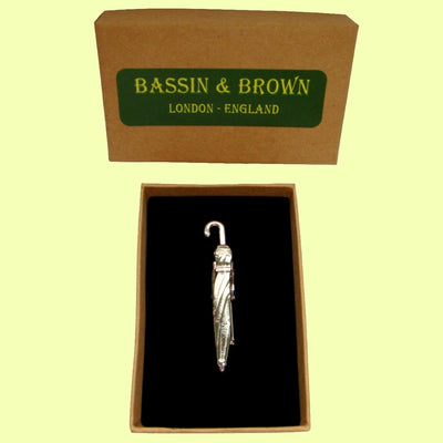 Bassin and Brown Umbrella Tie Bar -  Silver