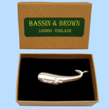 Bassin and Brown Whale Tie Bar - Silver
