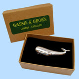 Bassin and Brown Whale Tie Bar - Silver
