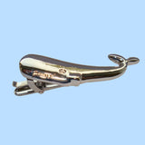Bassin and Brown Whale Tie Bar - Silver