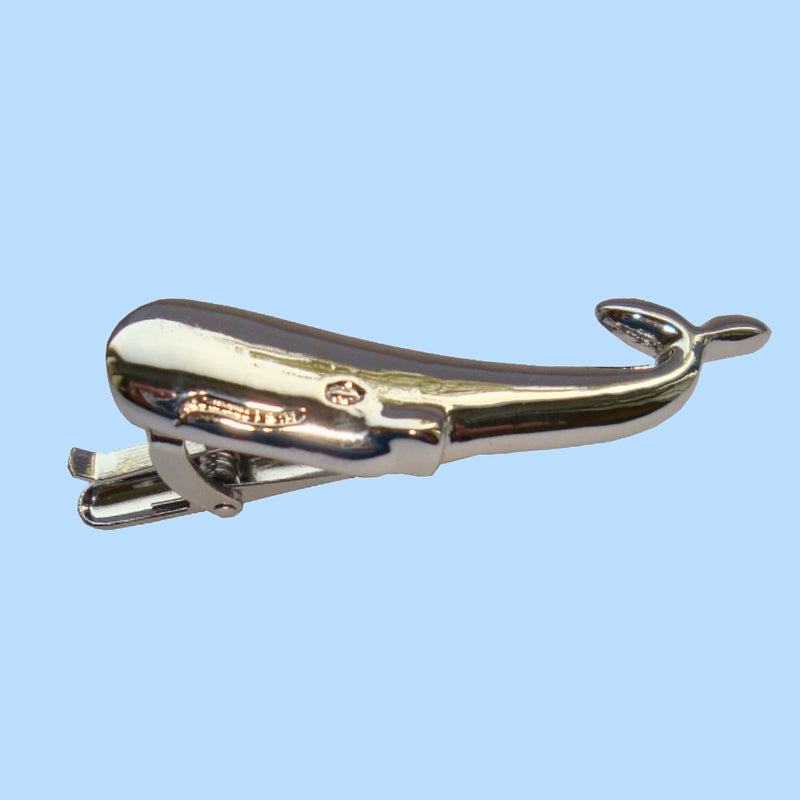 Bassin and Brown Whale Tie Bar - Silver