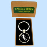 Bassin and Brown Skier Keyring Black and White
