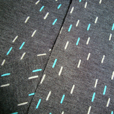 Bassin and Brown Thin Line Socks Charcoal, Turquoise and White