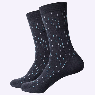 Bassin and Brown Thin Line Socks Charcoal, Turquoise and White