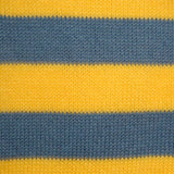 Bassin and Brown Hooped Stripe Cotton Socks - Yellow/Smoke Blue