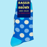 Bassin and Brown Spotted Socks -Blue, White, Turquoise and Light Blue