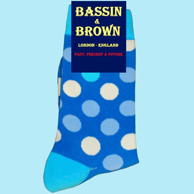 Bassin and Brown Spotted Socks -Blue, White, Turquoise and Light Blue