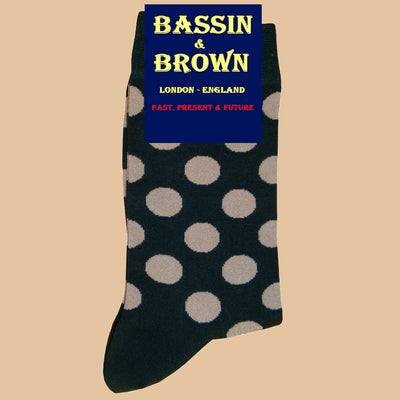 Bassin and Brown Spotted Socks Black and Beige