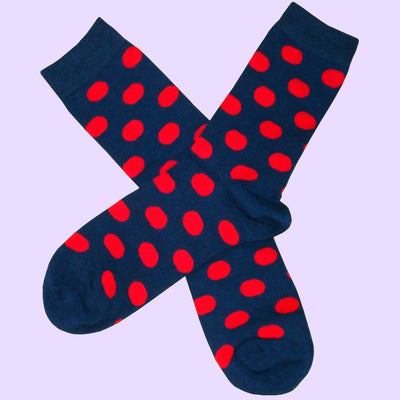 Bassin and Brown Spotted Socks -  Navy and Red