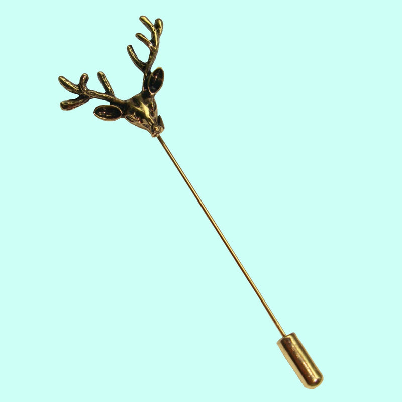 Bassin and Brown Stag Vintage Bronze Jacket Lapel Pin