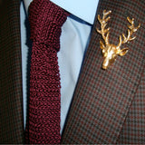 Bassin and Brown Stag Gold Brooch Lapel Pin