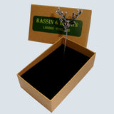 Bassin and Brown Stag Vintage Silver Lapel Pin