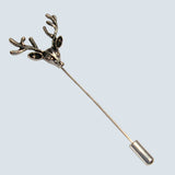 Bassin and Brown Stag Vintage Silver Lapel Pin