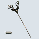 Bassin and Brown Stag Vintage Silver Lapel Pin