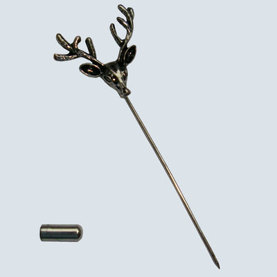 Bassin and Brown Stag Vintage Silver Lapel Pin
