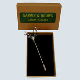 Bassin and Brown Stag Vintage Silver Lapel Pin