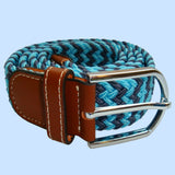Bassin and Brown Stripe Elasticated Woven Belt - Blue and Grey