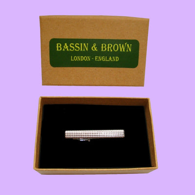 Bassin and Brown Silver Textured Tie Bar