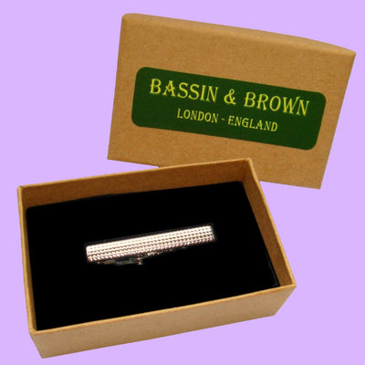 Bassin and Brown Silver Textured Tie Bar