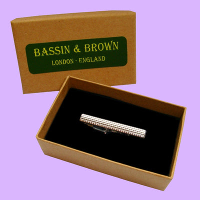 Bassin and Brown Silver Textured Tie Bar