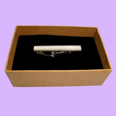 Bassin and Brown Silver Textured Tie Bar