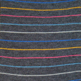 Bassin and Brown Horizontal Thin Striped Socks Charcoal/Blue/Yellow/Pink/Purple/White