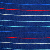 Bassin and Brown Horizontal Thin Striped Socks Navy/Blue/Red/Purple/White/Green