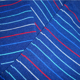 Bassin and Brown Horizontal Thin Striped Socks Navy/Blue/Red/Purple/White/Green