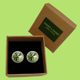 Bassin and Brown Tree Cufflinks - Green/Brown