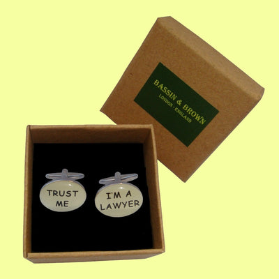 Bassin and Brown - Trust Me I'm A Lawyer Cufflinks - Silver