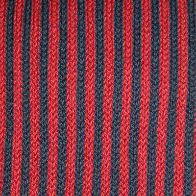 Bassin and Brown Vertical Stripe Cotton Socks - Navy and Red