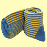 Bassin and Brown Yellow/Blue - Vertical Stripe Cotton Socks