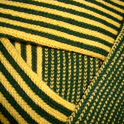 Bassin and Brown Vertical Stripe Cotton Socks -  Green and Yellow