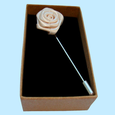 Bassin and Brown White Rose Jacket Lapel Pin