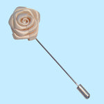 Bassin and Brown Rose Jacket Lapel Pin - White