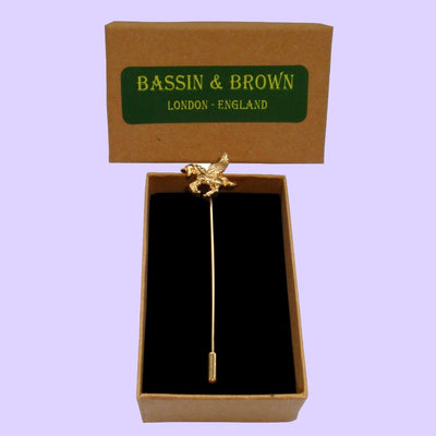 Bassin and Brown Gold Winged Unicorn Lapel Pin