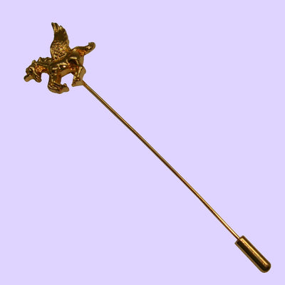 Bassin and Brown Gold Winged Unicorn Lapel Pin