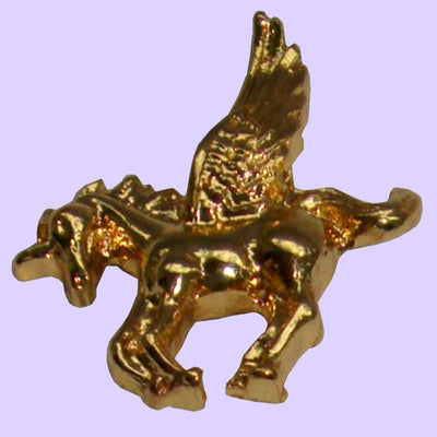 Bassin and Brown Gold Winged Unicorn Lapel Pin