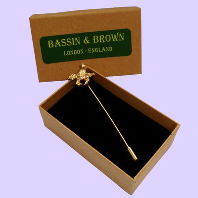 Bassin and Brown Gold Winged Unicorn Lapel Pin