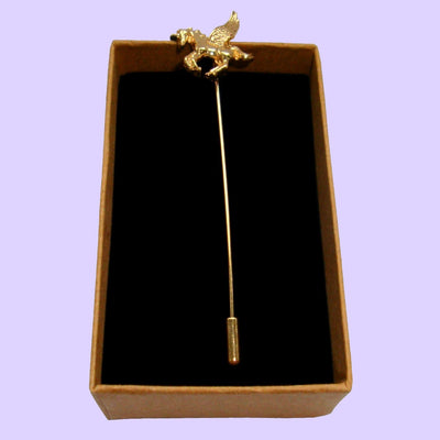 Bassin and Brown Gold Winged Unicorn Lapel Pin