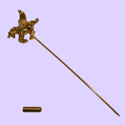 Bassin and Brown Gold Winged Unicorn Lapel Pin