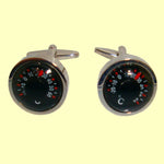 Bassin and Brown Thermometer Gauge Cufflinks - Black and Silver