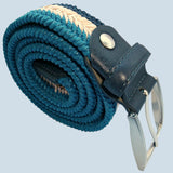 Bassin And Brown Arrow Chevron Woven Belt - Navy, Beige and Blue