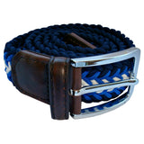 Bassin and Brown Arrow Stripe Woven Elasticated Belt - Blue, Navy and White