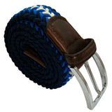 Bassin and Brown Arrow Stripe Woven Elasticated Belt - Blue, Navy and White