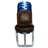 Bassin and Brown Arrow Stripe Woven Elasticated Belt - Blue, Navy and White
