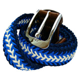 Bassin and Brown Arrow Stripe Woven Elasticated Belt - Blue, Navy and White