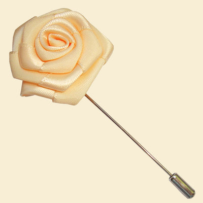 Bassin and Brown Rose Jacket Lapel Pin - Beige