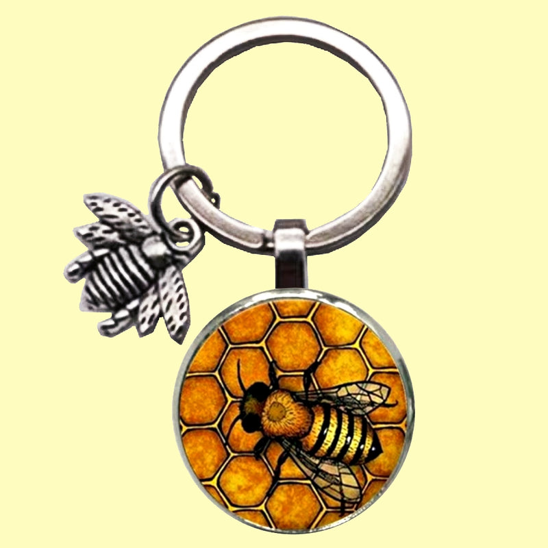 Bassin and Brown Bee Keyring- Black and Yellow