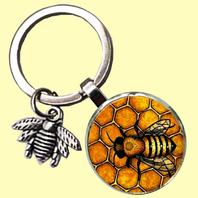 Bassin and Brown Bee Keyring- Black and Yellow